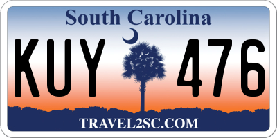 SC license plate KUY476