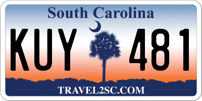 SC license plate KUY481