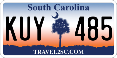 SC license plate KUY485