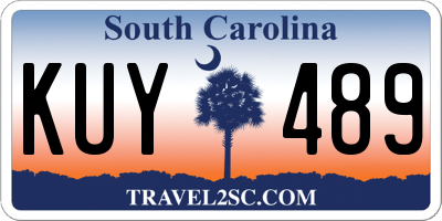 SC license plate KUY489