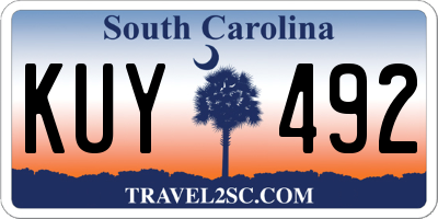 SC license plate KUY492