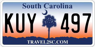 SC license plate KUY497