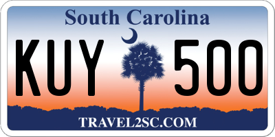 SC license plate KUY500