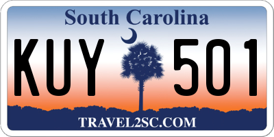 SC license plate KUY501