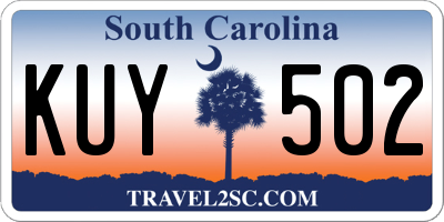 SC license plate KUY502