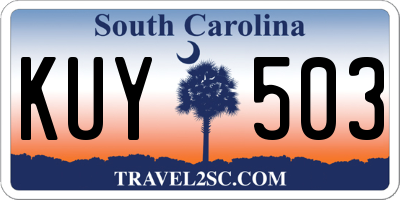 SC license plate KUY503