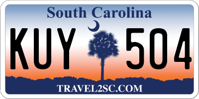 SC license plate KUY504