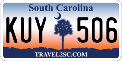 SC license plate KUY506