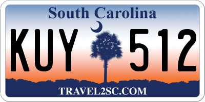SC license plate KUY512