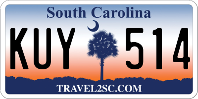 SC license plate KUY514
