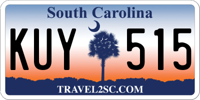 SC license plate KUY515