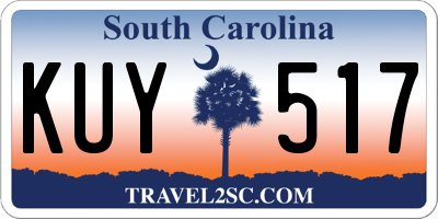 SC license plate KUY517