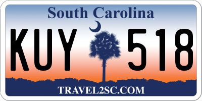 SC license plate KUY518