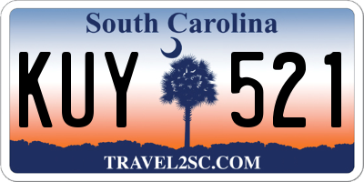 SC license plate KUY521