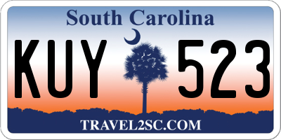 SC license plate KUY523