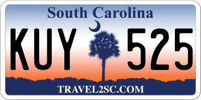 SC license plate KUY525