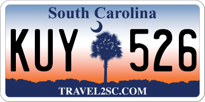 SC license plate KUY526