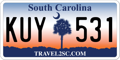 SC license plate KUY531