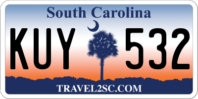 SC license plate KUY532