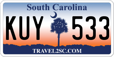 SC license plate KUY533