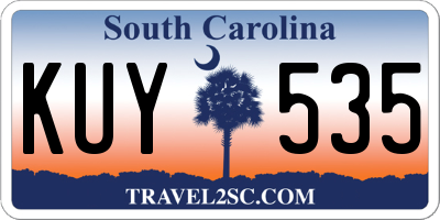 SC license plate KUY535