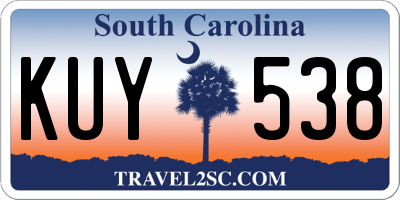 SC license plate KUY538