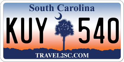 SC license plate KUY540