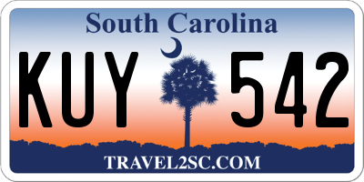 SC license plate KUY542