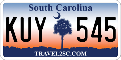 SC license plate KUY545