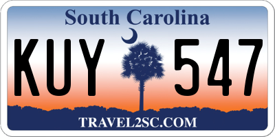 SC license plate KUY547