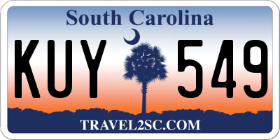 SC license plate KUY549