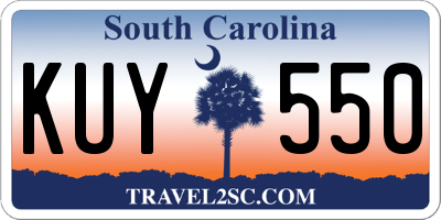 SC license plate KUY550