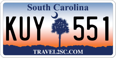 SC license plate KUY551