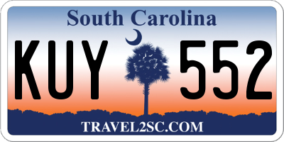 SC license plate KUY552