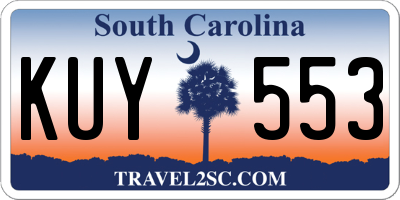 SC license plate KUY553