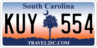 SC license plate KUY554