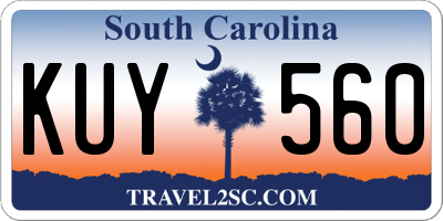 SC license plate KUY560