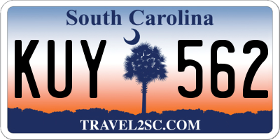 SC license plate KUY562
