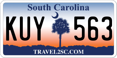 SC license plate KUY563