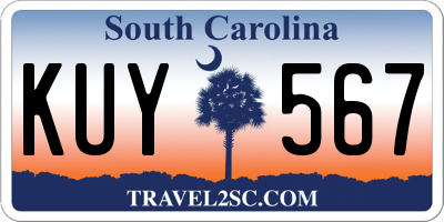 SC license plate KUY567