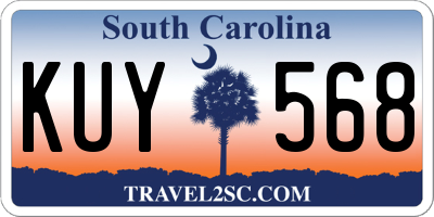 SC license plate KUY568