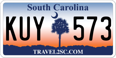 SC license plate KUY573