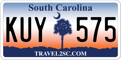 SC license plate KUY575