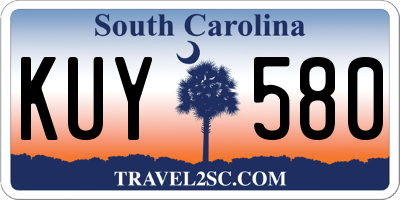 SC license plate KUY580