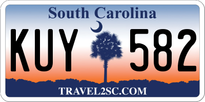 SC license plate KUY582
