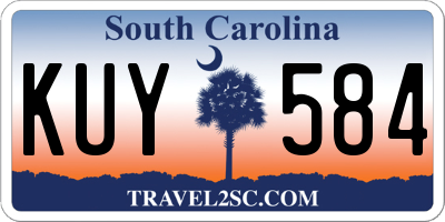 SC license plate KUY584