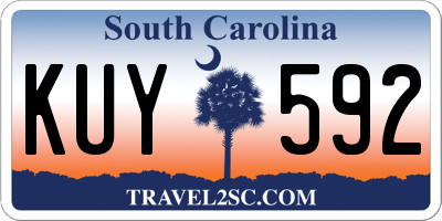 SC license plate KUY592