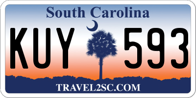SC license plate KUY593