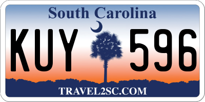 SC license plate KUY596