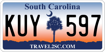 SC license plate KUY597